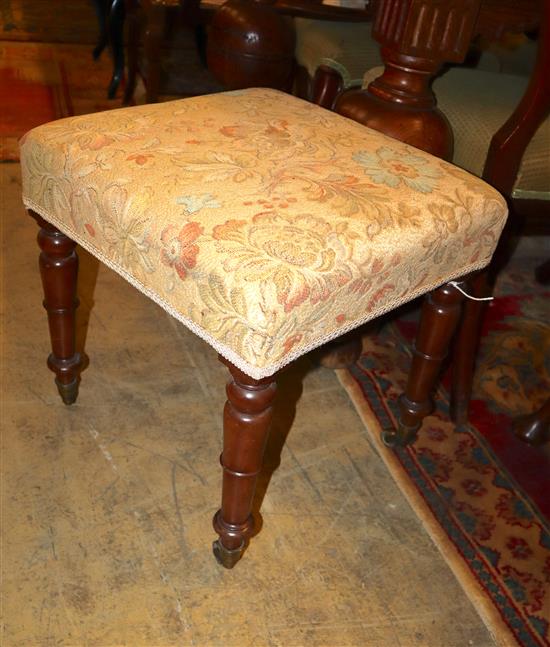 A Georgian mahogany dressing stool, a.f.